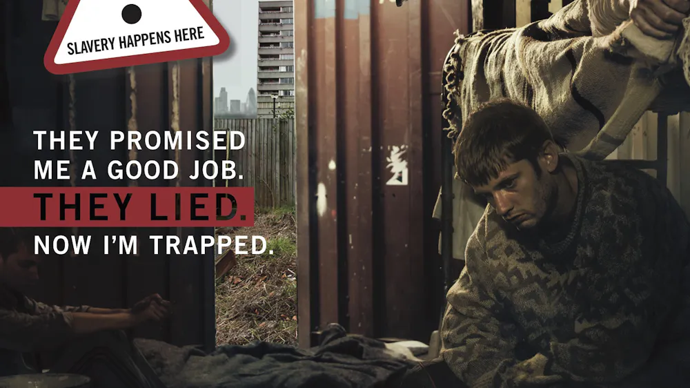 Slavery warning poster