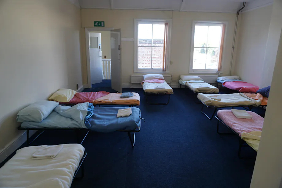 Example of a night shelter with beds